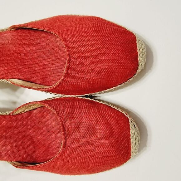 Toni Pons Caldes Red Linen Wedge Sandal Size 8 - Picture 6 of 11